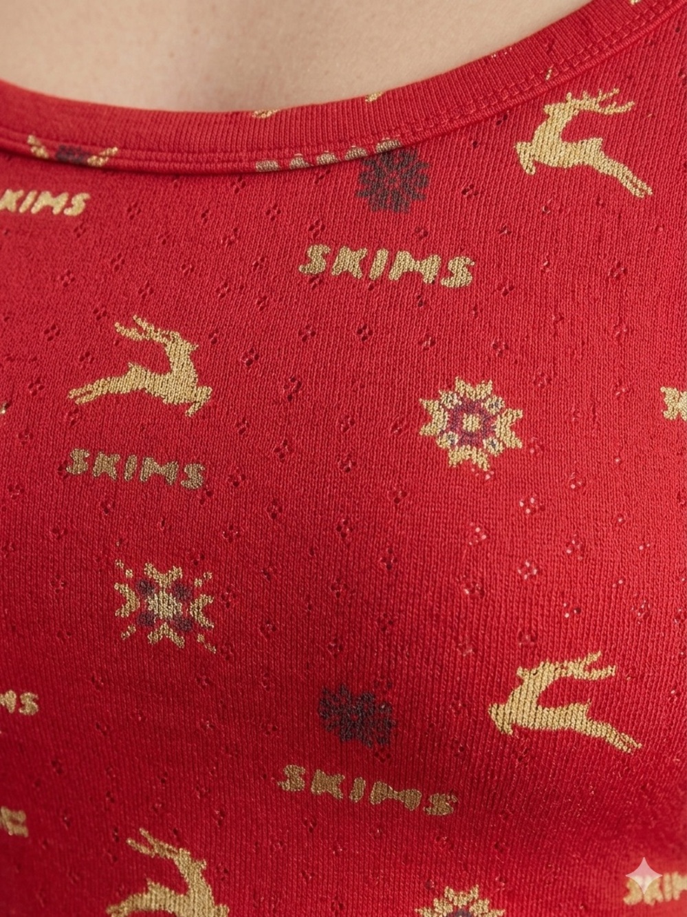 SKIMS Crimson Pointelle Sleep Set S/M NWT HOLIDAY SET - Picture 3 of 9